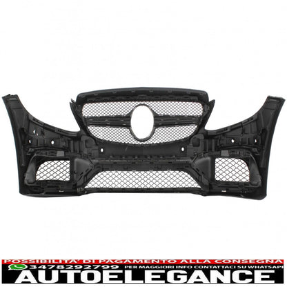 kit carrozzeria di conversione adatto per mercedes classe c w205 s205 (2014-2020) paraurti anteriore design c63 con diffusore posteriore e terminali di scarico