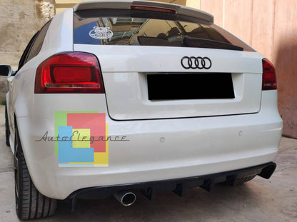 DIFFUSER SUITABLE FOR AUDI A3 8P 2008-2012 3/5 DOORS RS3 LOOK GLOSSY BLACK 
