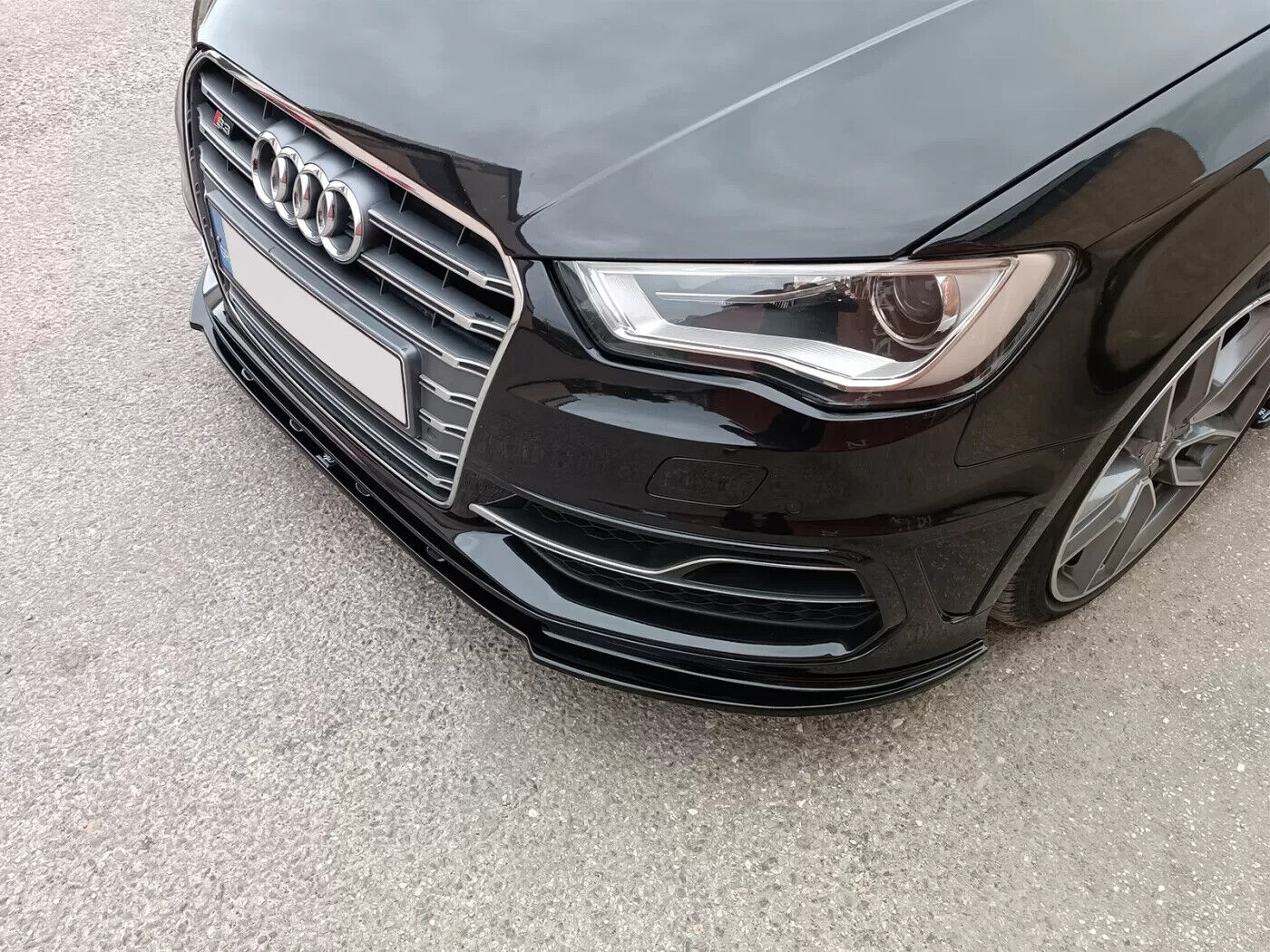 SPLITTER ADATTO PER AUDI A3 8V 2012-2016 S3 SLINE LOOK NERO LUCIDO