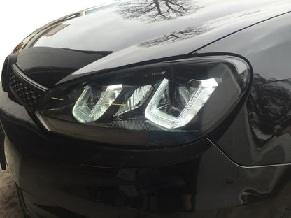 FARI ANTERIORI ADATTI PER VW GOLF 6 2008-2013 LOOK GOLF 7 DESIGN SPORTIVO