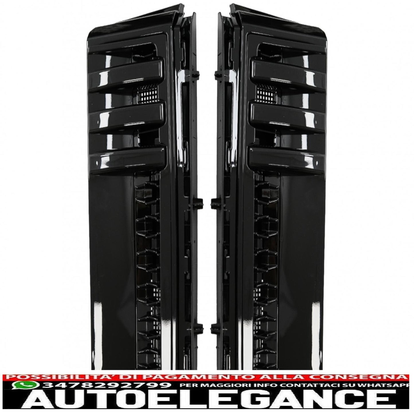 gruppo griglia centrale e prese d'aria laterali adatto per land rover vogue iii l322 (2006-2009) all black autobiography supercharged edition