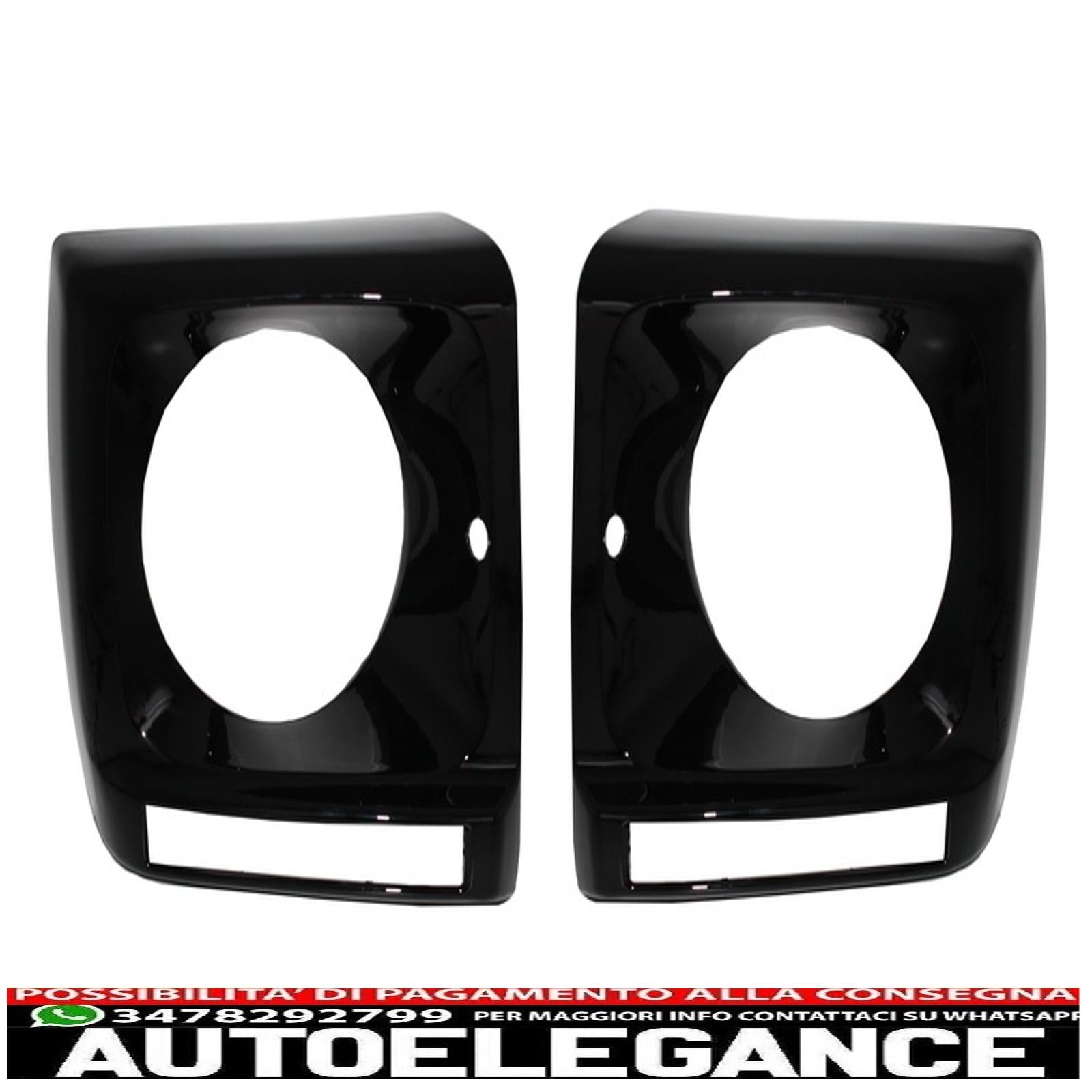 Coprifari neri led drl cromati adatti per mercedes classe g w463 (1989-2012) g65 design con fari bi-xeno AUTOELEGANCERICAMBI