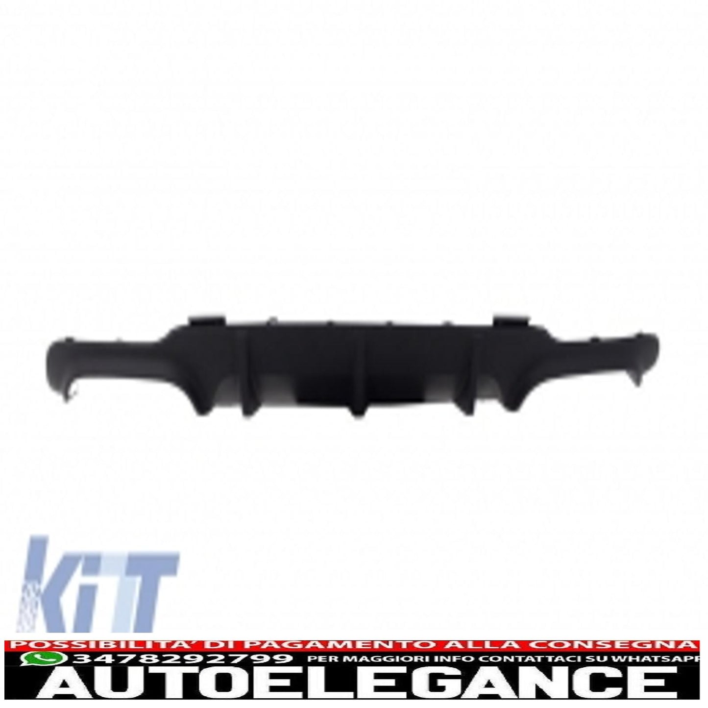 Diffusore d'aria con mantovana per paraurti posteriore con terminali di scarico adatto per mercedes classe c w204 c204 amg sport line (2012-2014) limousine coupé