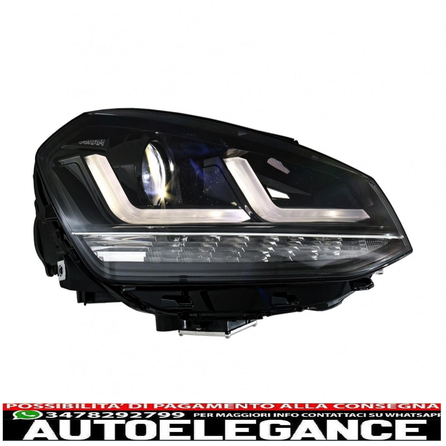 osram full led ledriving headlights suitable for vw golf 7 vii (2012-2017) black upgrade for xenon and halogen cars drl