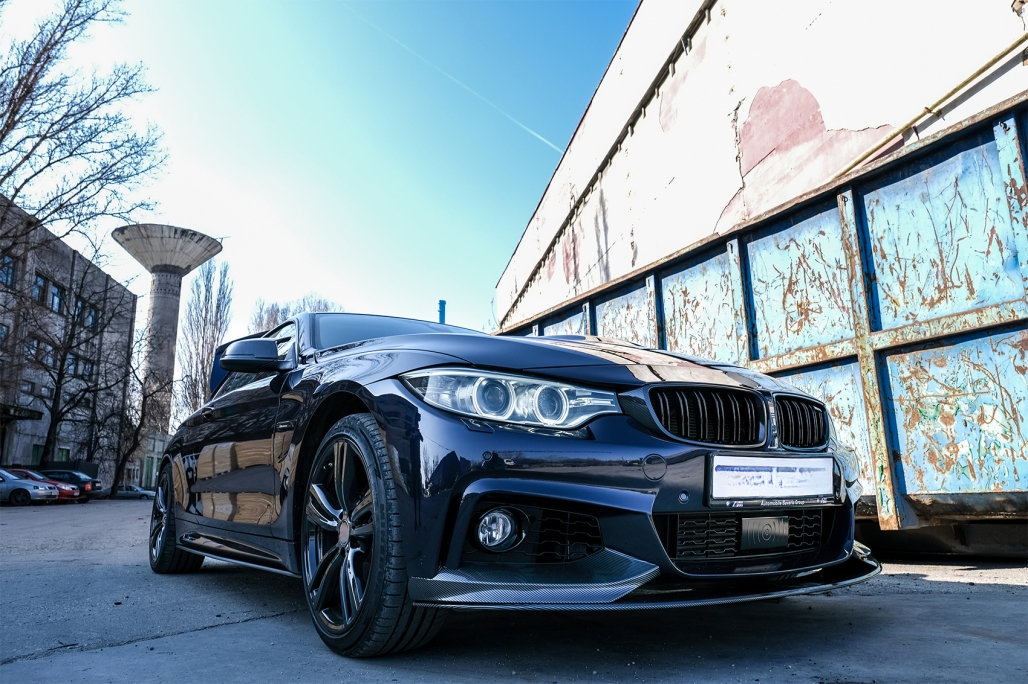 SOTTOMINIGONNE ADATTE PER BMW SERIE 4 F32 F33 F36 LOOK NERO LUCIDO DESIGN MSPORT