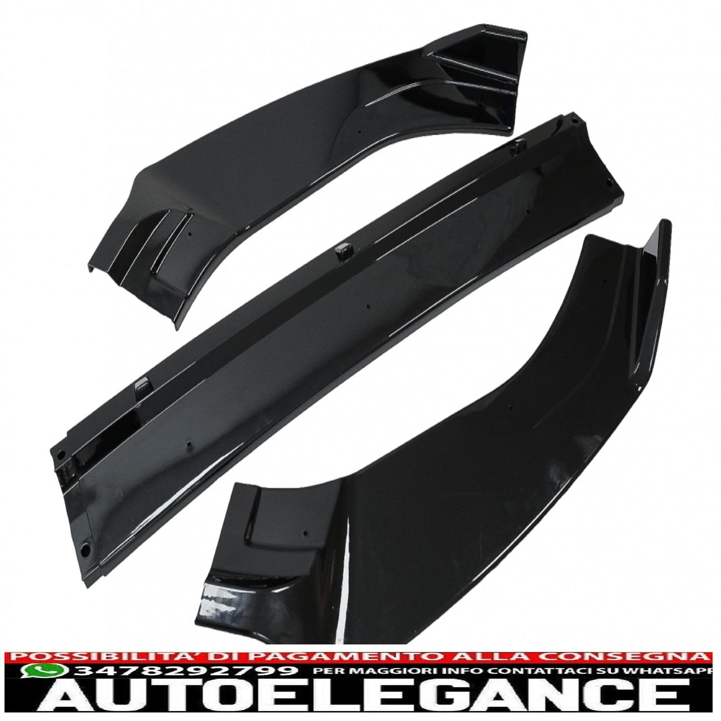 Rear bumper air diffuser with red led reflector fit for vw golf 7.5 (2017-2019) and piano black front bumper lip extension spoiler