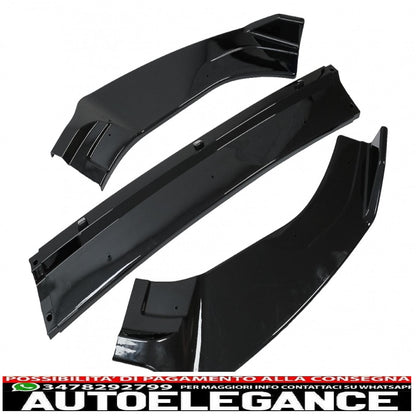 Rear bumper air diffuser with red led reflector fit for vw golf 7.5 (2017-2019) and piano black front bumper lip extension spoiler