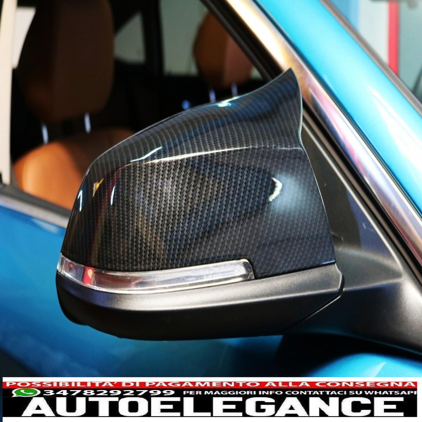 coperture specchietti adatte per bmw serie 1/2/3/4 in vera fibra di carbonio AUTOELEGANCERICAMBI