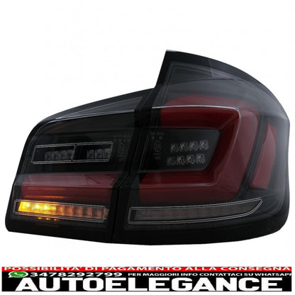 Full LED bar rear lights suitable for BMW 5 Series F10 (2011-2017) Dynamic sequential direction indicators black line