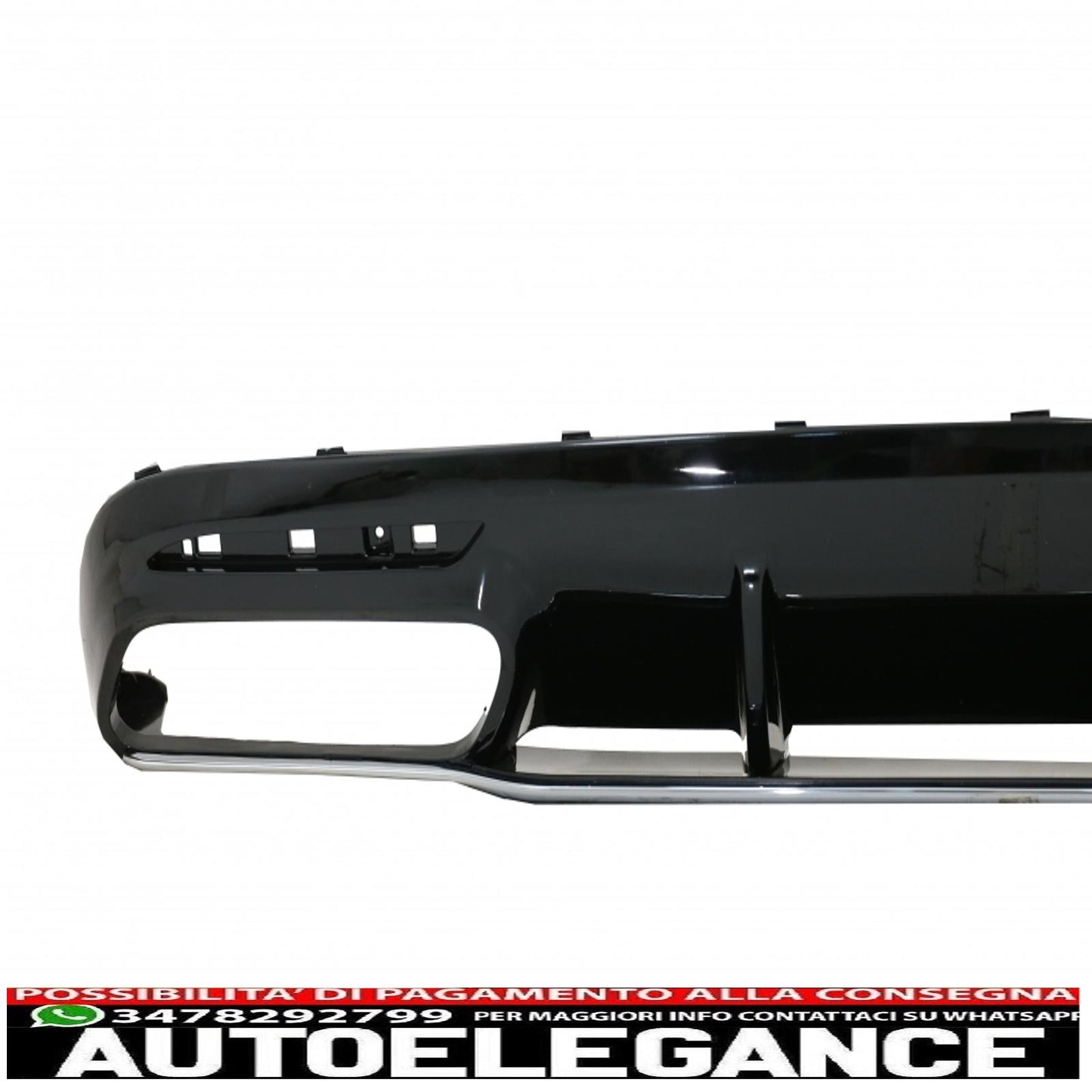 Rear Bumper Air Diffuser with Chrome Muffler Tips Fit for Mercedes S-Class C217 Coupe (2014-2020) S63 Facelift Design