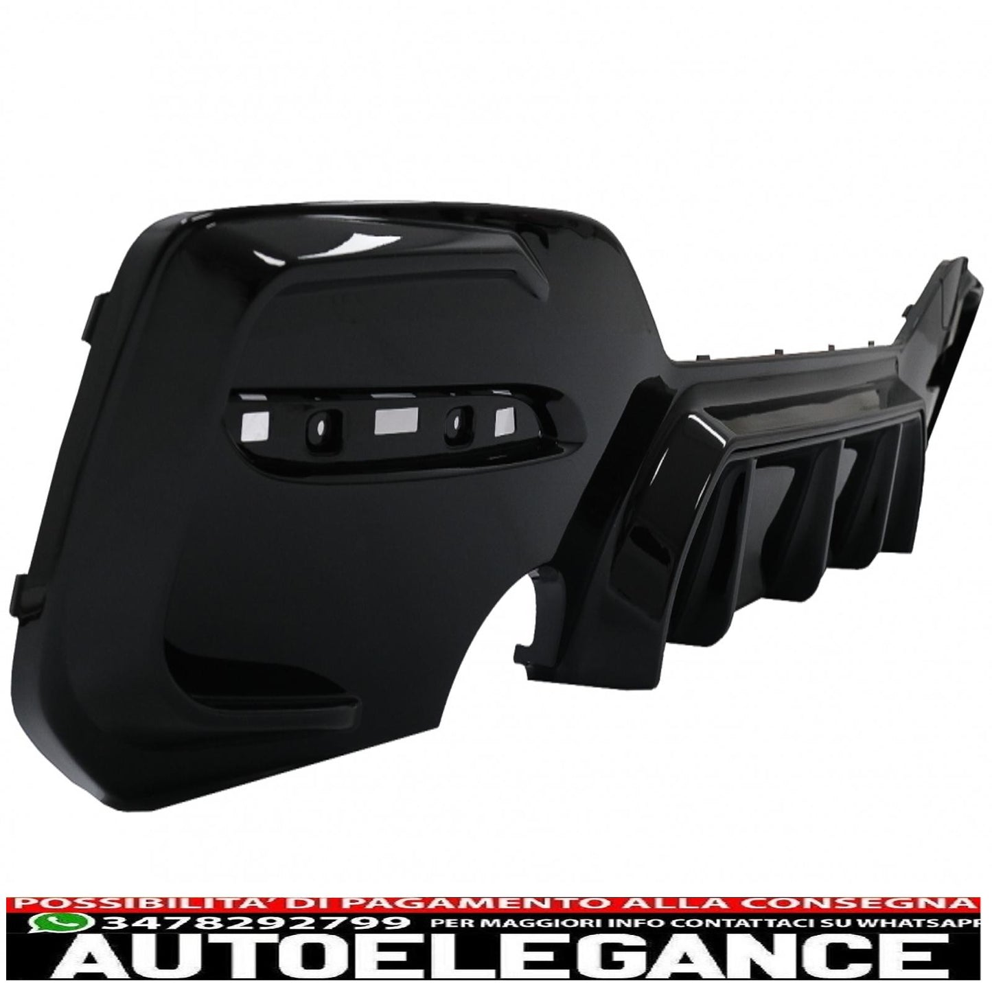 spoiler paraurti posteriore mantovana diffusore doppia uscita singola adatto per bmw serie 1 f20 f21 lci (2015-2019) nero pianoforte
