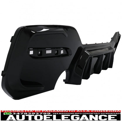 spoiler paraurti posteriore mantovana diffusore doppia uscita singola adatto per bmw serie 1 f20 f21 lci (2015-2019) nero pianoforte