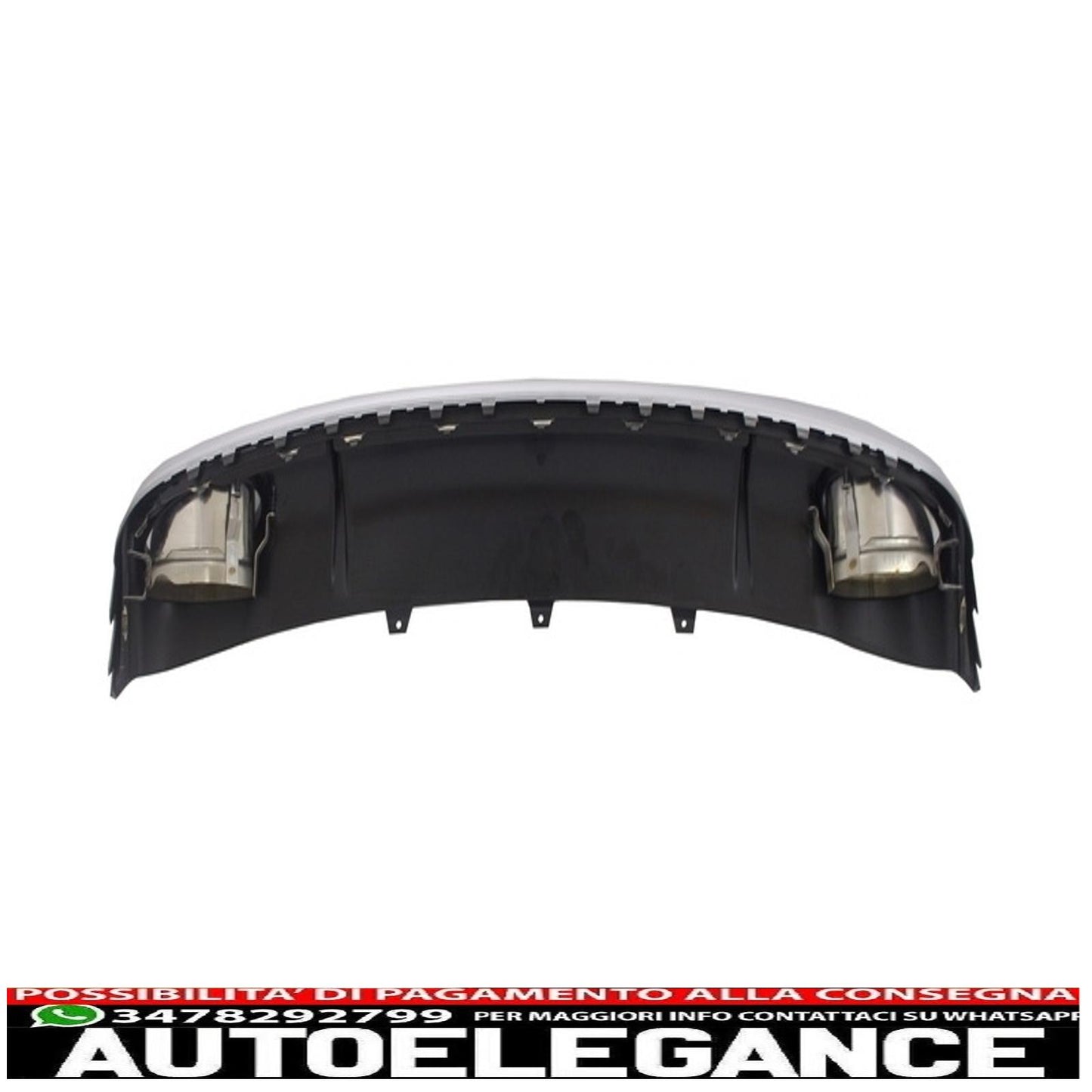 Rear bumper diffuser and tailpipes with LED taillights, dynamic black/smoke, suitable for audi a4 b8 avant pre facelift (2007-2011) RS4 design