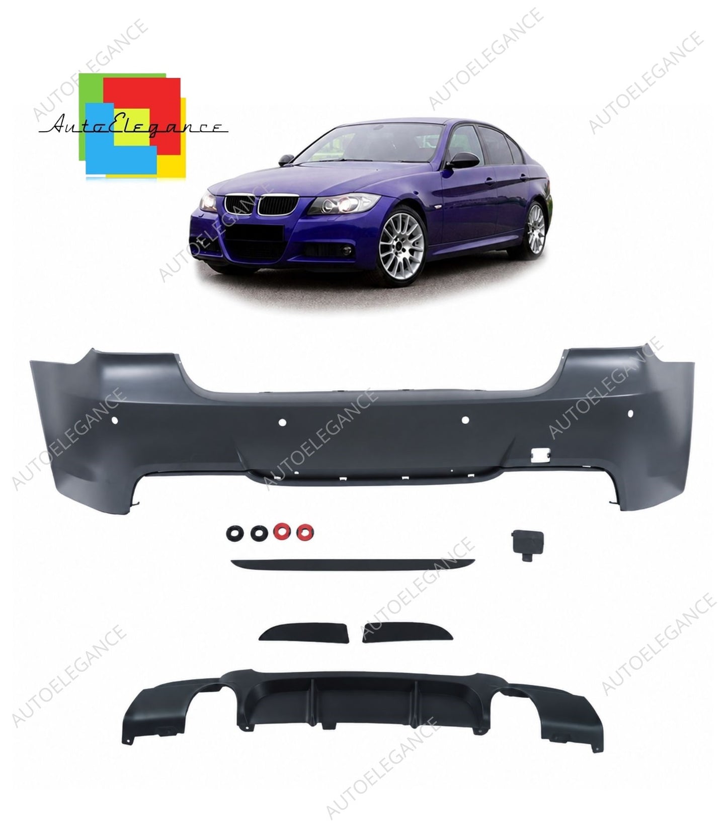 👉Paraurti Posteriore M-Tech PDC Stile 335 per BMW E90 Berlina 05-11👈