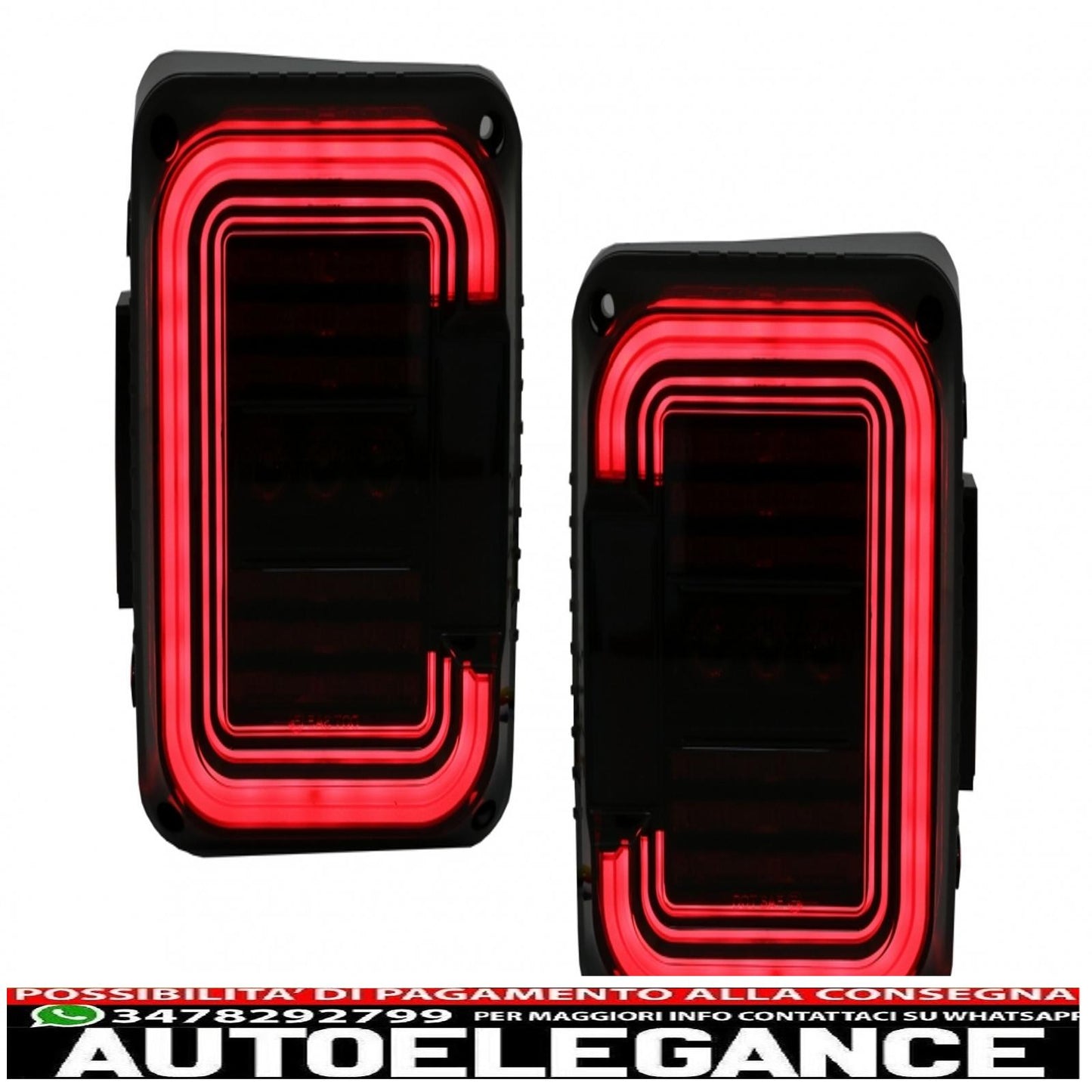 Fanali posteriori full led adatti per jeep wrangler jk (2007-2017) fumé