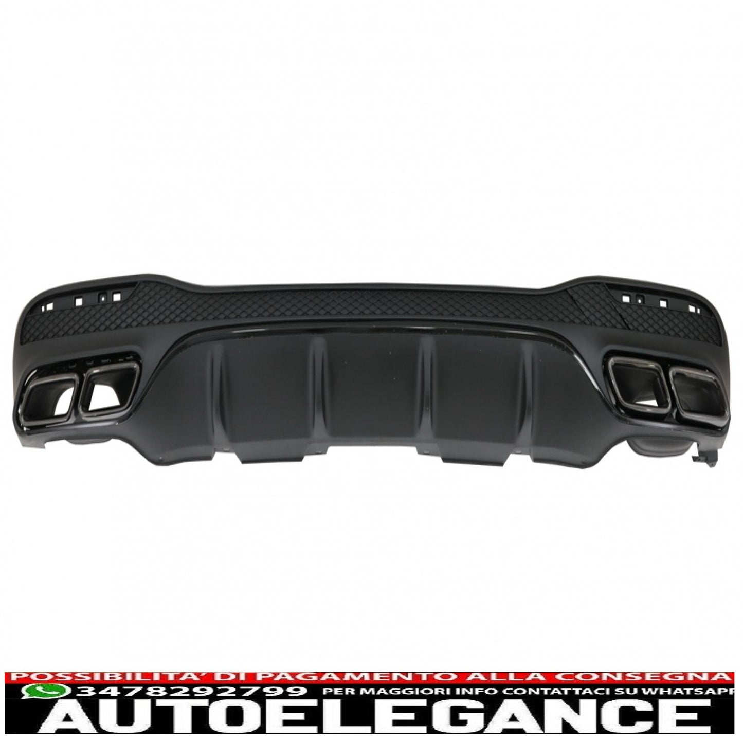 diffusore posteriore con terminali di scarico adatto per mercedes gle w166 suv sport line (2015-2018) pacchetto notturno