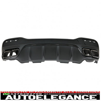 diffusore posteriore con terminali di scarico adatto per mercedes gle w166 suv sport line (2015-2018) pacchetto notturno