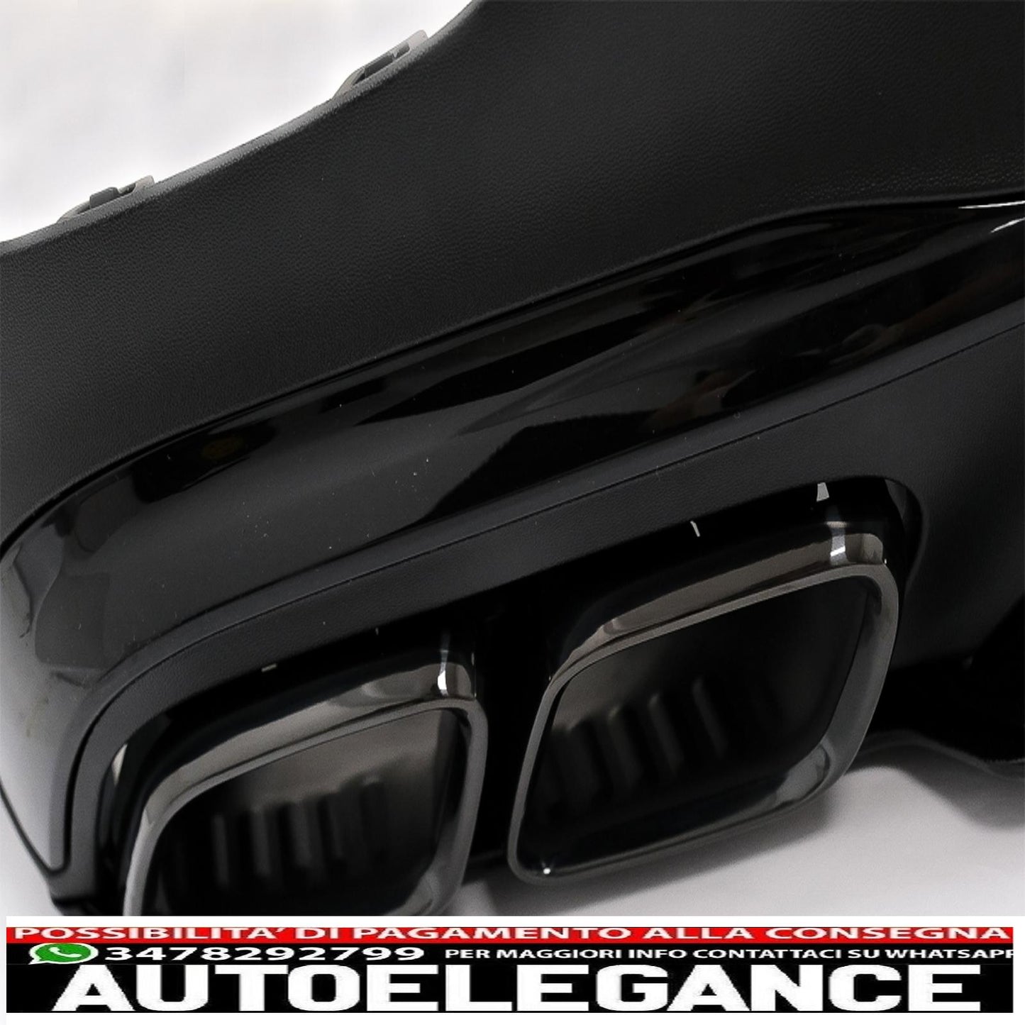 diffusore posteriore con terminali di scarico neri adatti per mercedes glc coupe facelift c253 (2020-up) design glc63