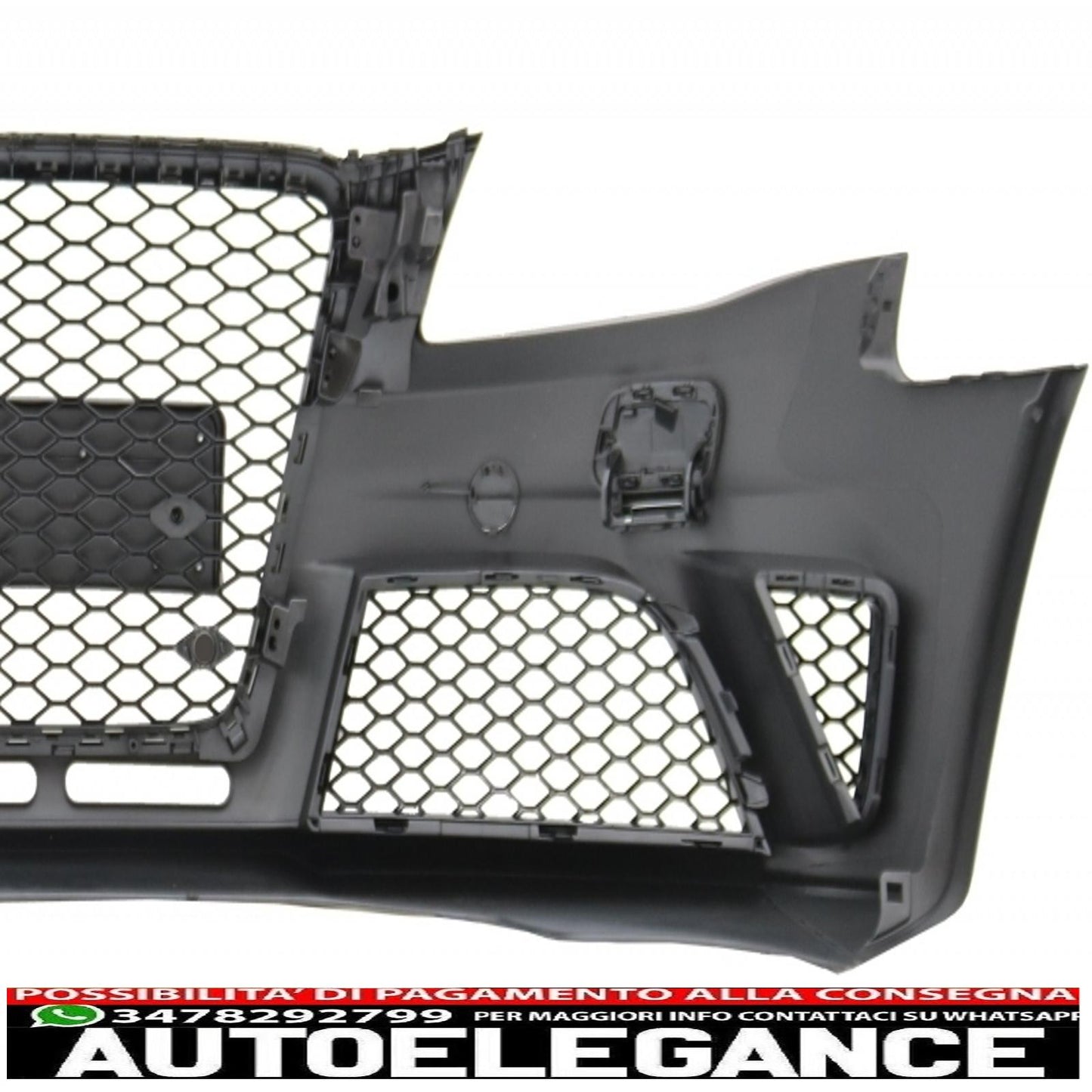 paraurti anteriore con diffusore a mantovana e terminali di scarico adatti per audi a4 b8 pre-facelift (2008-2011) design rs4