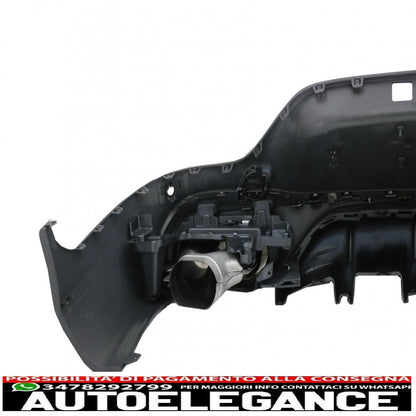 rear diffuser with black tailpipes suitable for mercedes glc coupe facelift c253 (2020-up) glc43 design night package 