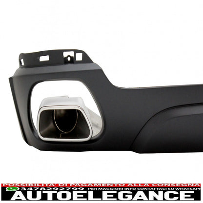 Diffusore mantovana per paraurti posteriore e terminali di scarico quadrati adatti per BMW X5 F15 (2013-2018) m-tech V8 design nero opaco per paraurti posteriore standard