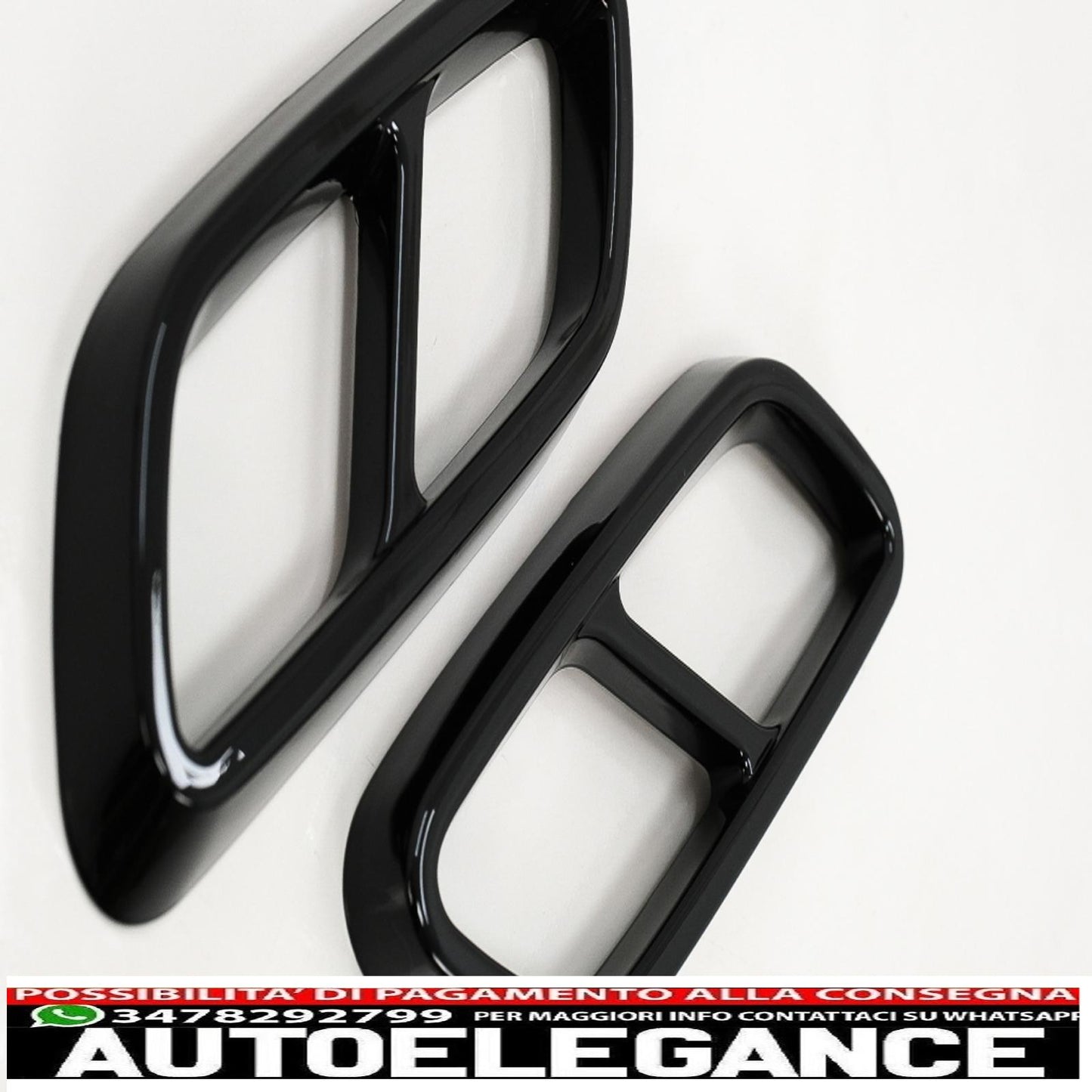 Muffler end frames suitable for mercedes c class w206 s206 sport line (2021-up) piano black