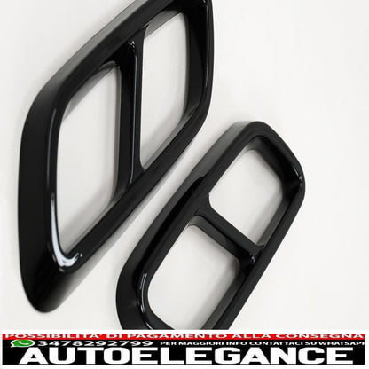 Muffler end frames suitable for mercedes c class w206 s206 sport line (2021-up) piano black