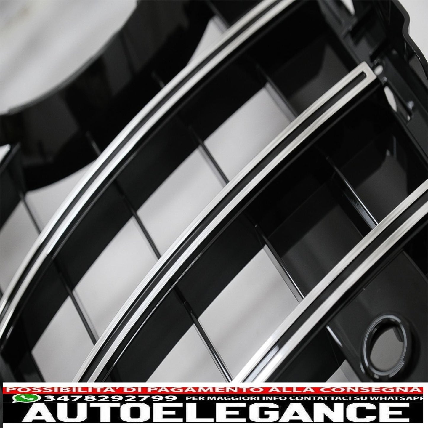 central grille suitable for mercedes cls class c257 (2018-up) gtr design black chrome