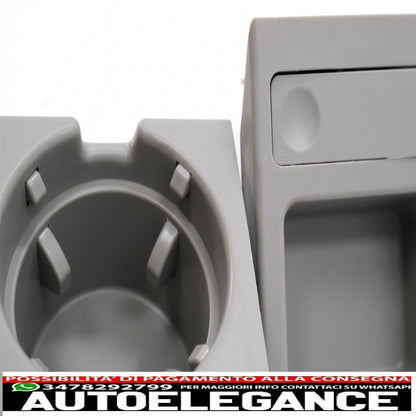 cup holder and coin holder suitable for bmw 3 series e46 (1998-2005) grey