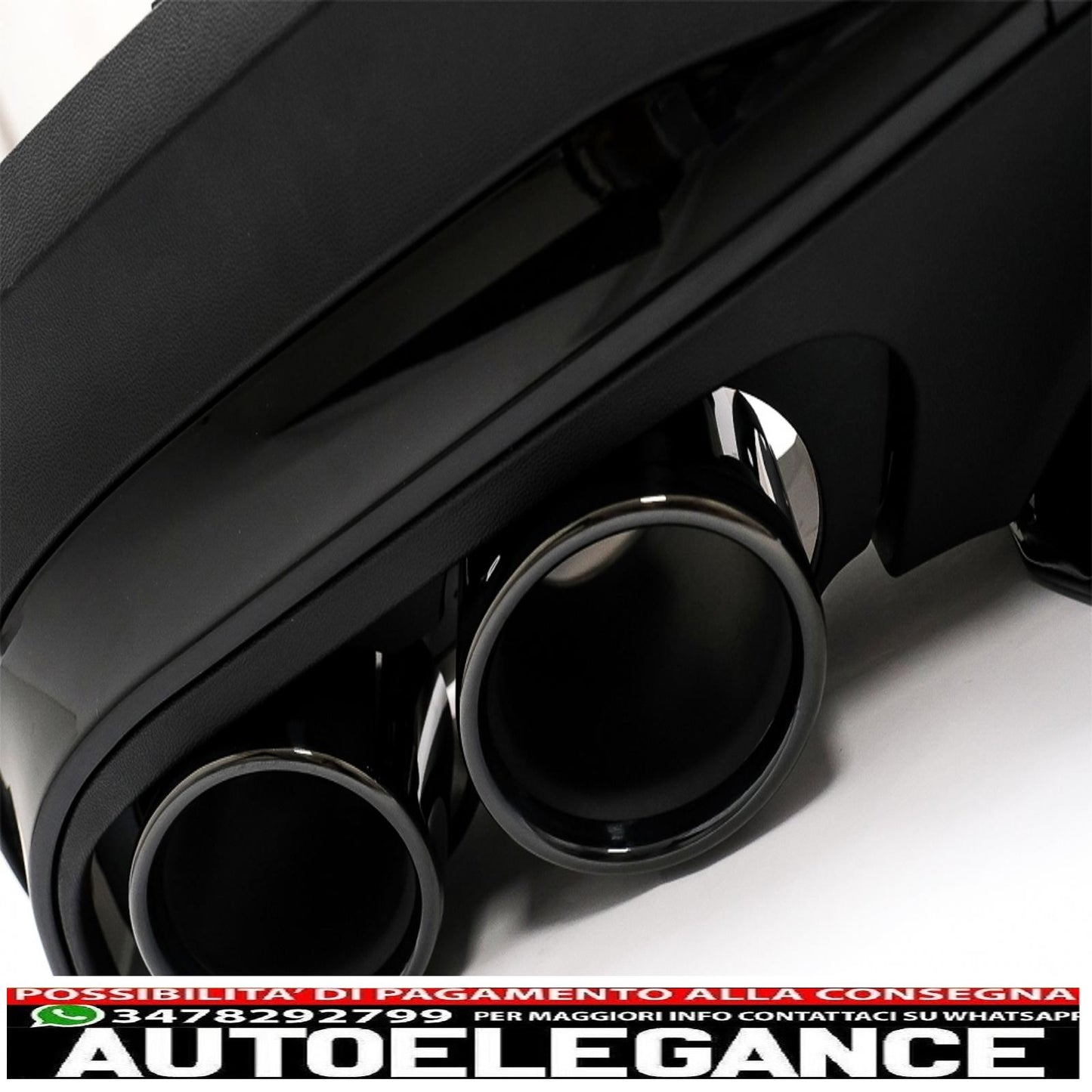 Rear diffuser with black exhaust tips suitable for mercedes glc suv x253 facelift (2020-) glc43 design night package 