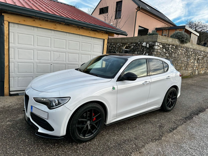 SPLITTER ADATTO PER ALFA ROMEO STELVIO LOOK NERO LUCIDO DESIGN SPORTIVO