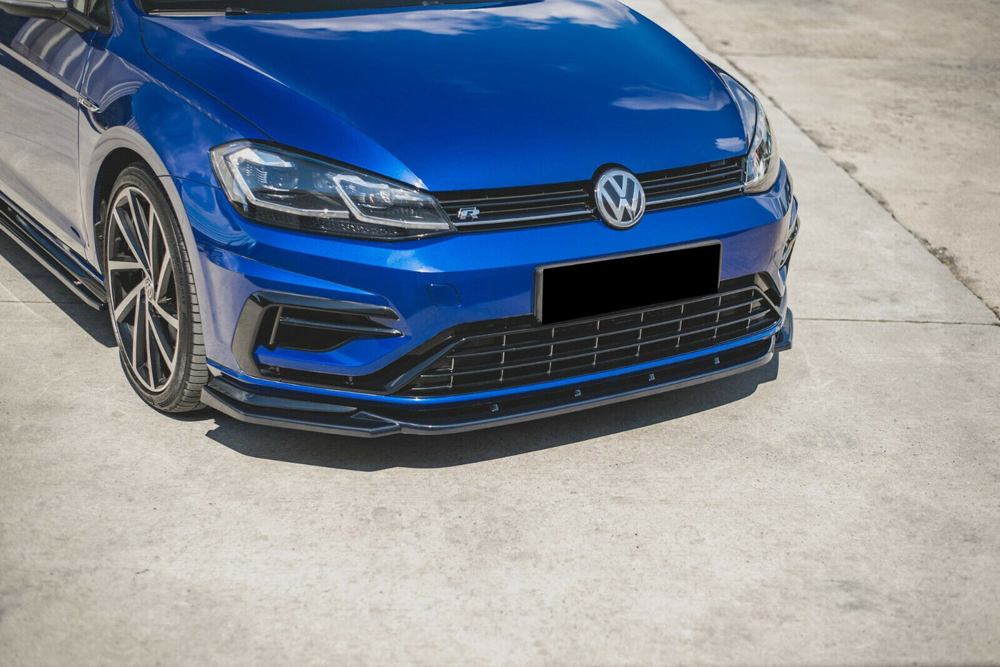 FRONT BUMPER SPLASH GUARD SUITABLE FOR VW GOLF 7.5 R RLINE 2017-2019 ABS BLACK