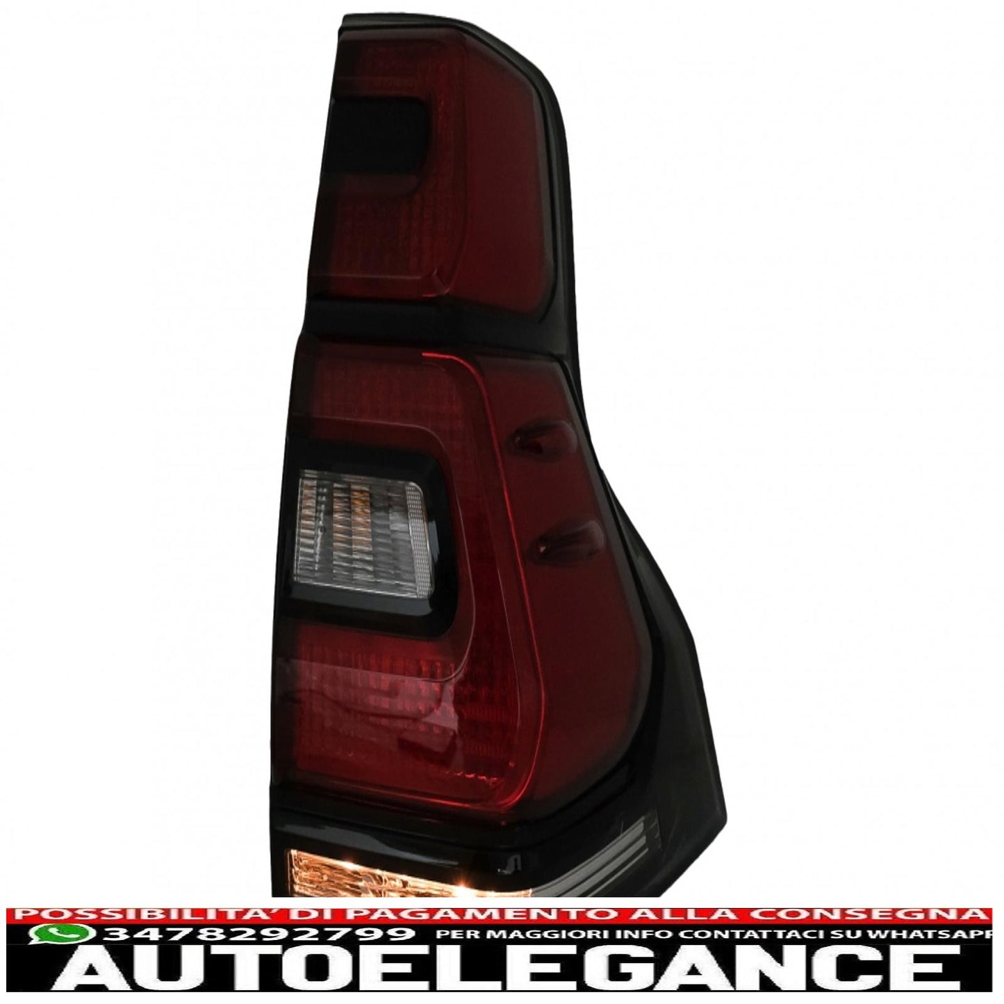 led tail lights suitable for toyota land cruiser fj150 prado (2010-2018) red transparent light bar design (2018+)
