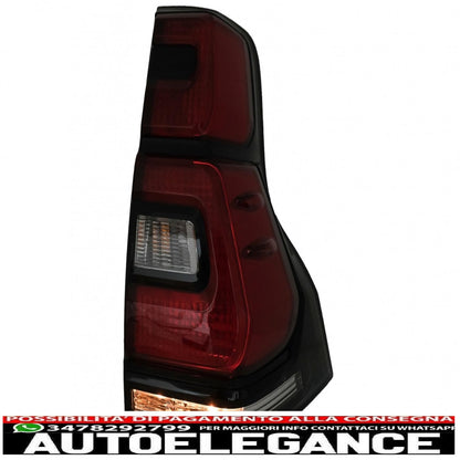 led tail lights suitable for toyota land cruiser fj150 prado (2010-2018) red transparent light bar design (2018+)