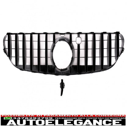 center grille suitable for mercedes s class coupe c217 (2014-2017) cabrio a217 (2015-2017) chrome stripes gt-r design panamericana