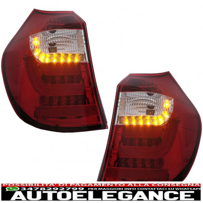 led bar rear lights suitable for bmw 1 series e81 e87 (2004-08.2007) transparent red