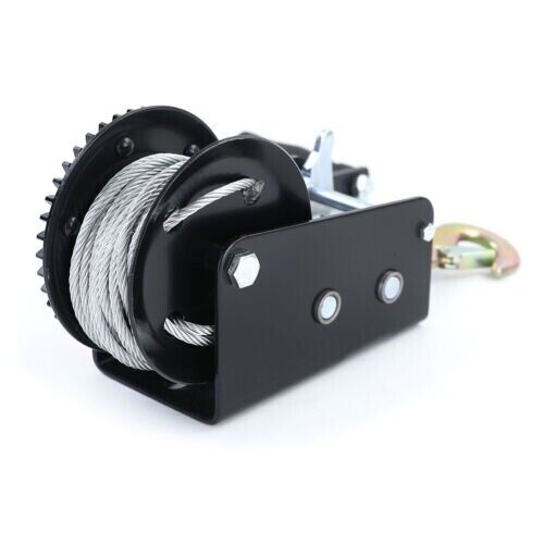Professional Winch Hand Winch Black with Wire Rope 10 Meters 900kg