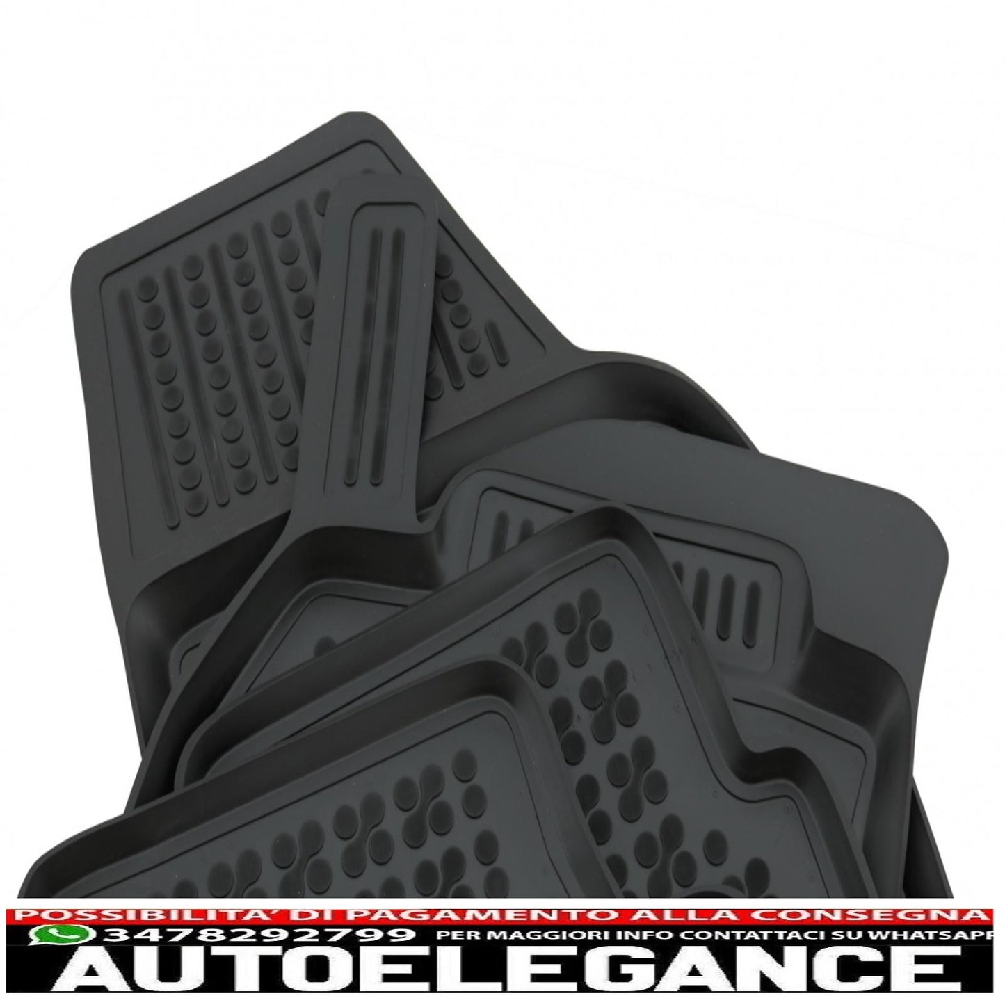 Black rubber mat suitable for VW Polo VI 2017+