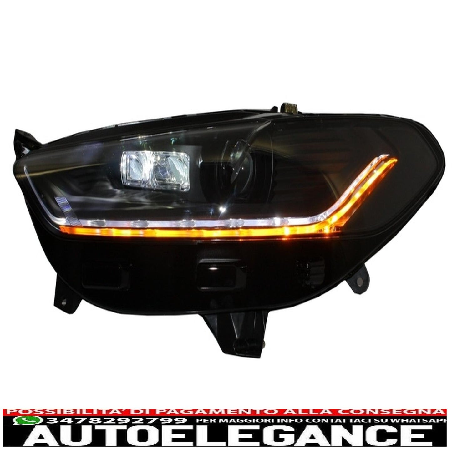 led drl headlights suitable for ford mondeo mk5 (2013-2016) black dynamic and smooth sequential cornering lights 