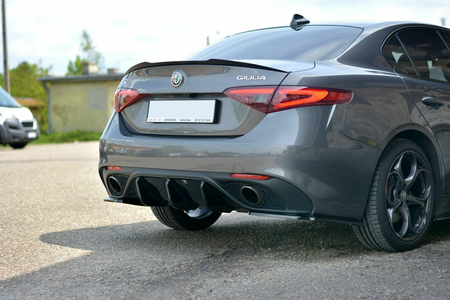 SPOILER ADATTO PER ALFA ROMEO GIULIA GIULIETTA LOOK NERO LUCIDO DESIGN SPORTIVO