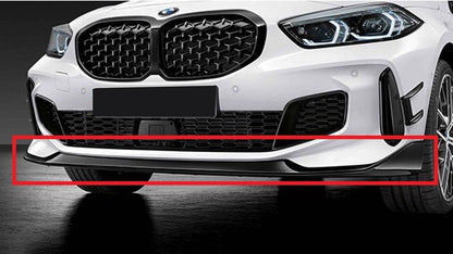 SPLITTER ADATTO PER BMW SERIE 1 F40 MSPORT LOOK NERO LUCIDO CON BAFFI