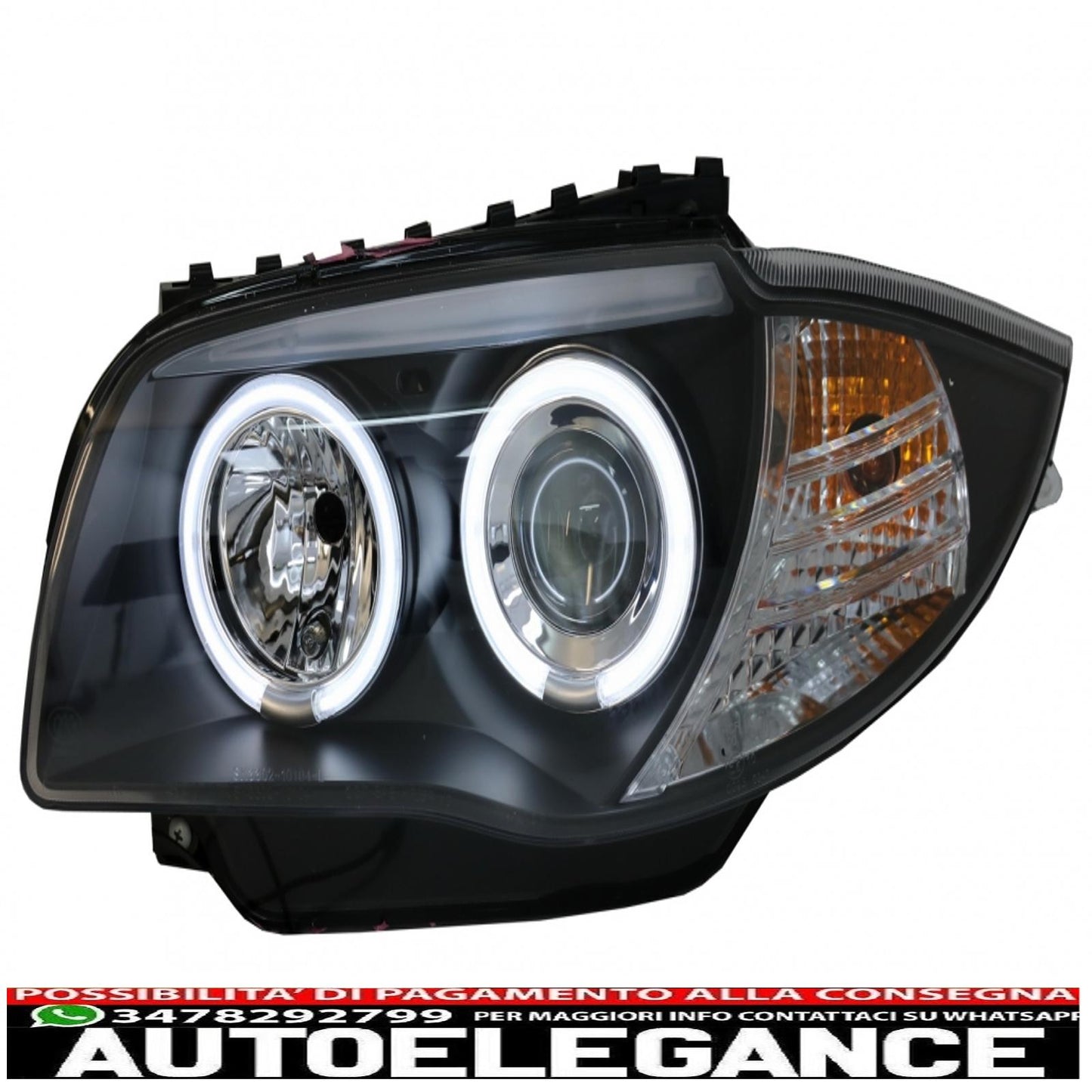 ccfl angel eye headlights suitable for bmw 1 series e87 e81 e82 e88 (2004-2011) black 