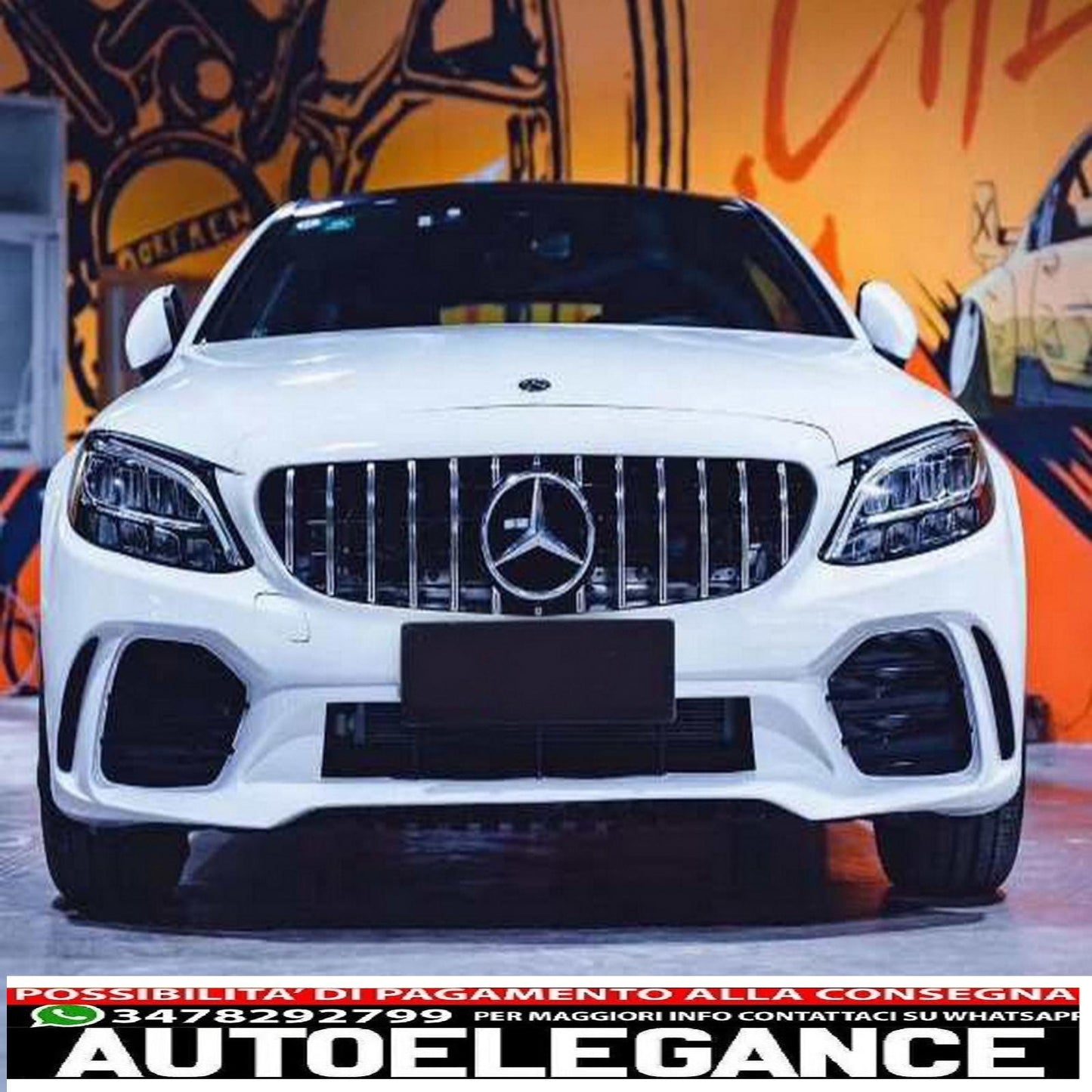 Paraurti anteriore adatto per mercedes classe c w205 s205 c205 a205 (2014-2020) limousine modello t coupé cabriolet gt design