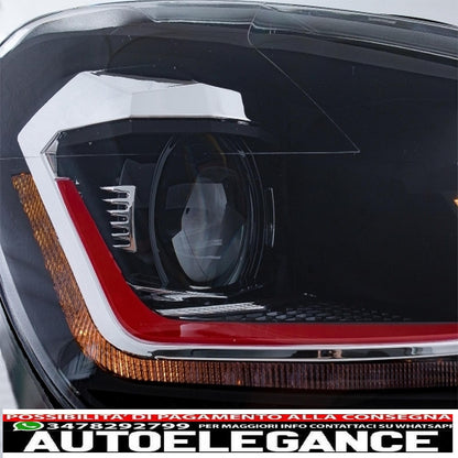led headlights and rear lights suitable for vw golf 6 vi (2008-2013) with restyling g7.5 gti look flowing red dynamic sequential direction indicators left hand drive