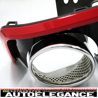 Diffusore e terminali di scarico per paraurti posteriore adatti per audi a6 c8 4k avant berlina (2018-up) rs6 design rosso