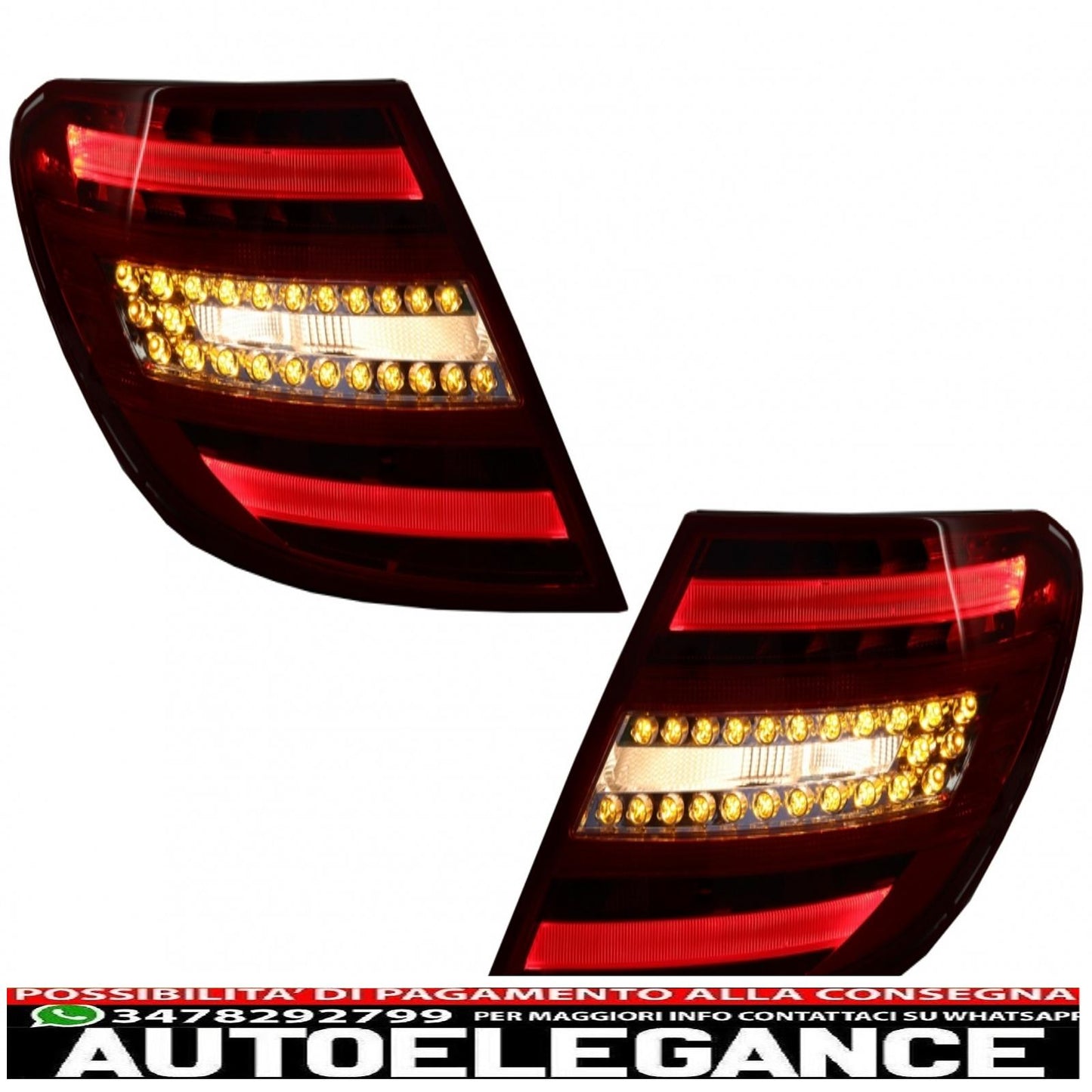 body kit suitable for mercedes c-class w204 restyling (2007-2015) with led rear lights 