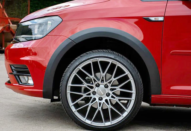 MUDGUARDS SUITABLE FOR VW CADDY 2015+ MATT BLACK SPORTY LOOK