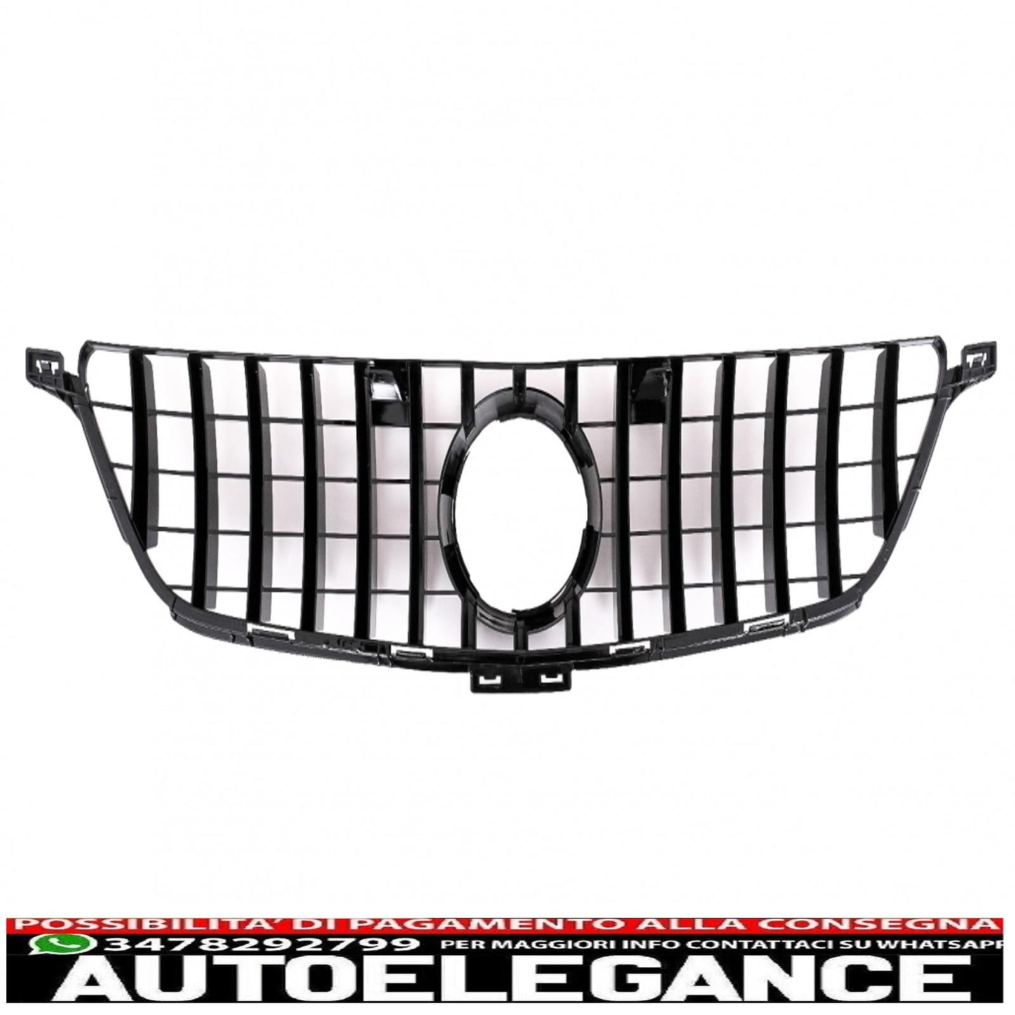 griglia anteriore adatta per mercedes classe ml w166 (2012-2014) gt-r design panamericana nera