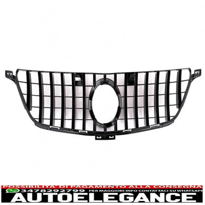 griglia anteriore adatta per mercedes classe ml w166 (2012-2014) gt-r design panamericana nera