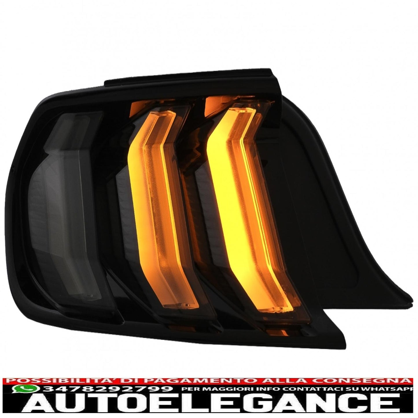 fanali posteriori full led adatti per ford mustang vi s550 (2015-2019) fumé con indicatori di direzione sequenziali dinamici